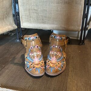 Embroidered Ankle Boots